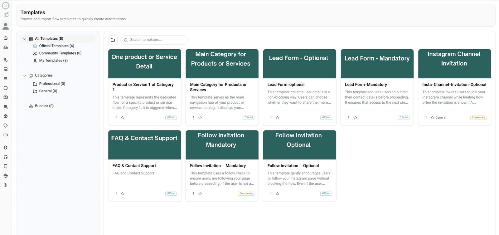 Ready-made Instagram automation templates for lead generation and DM workflows